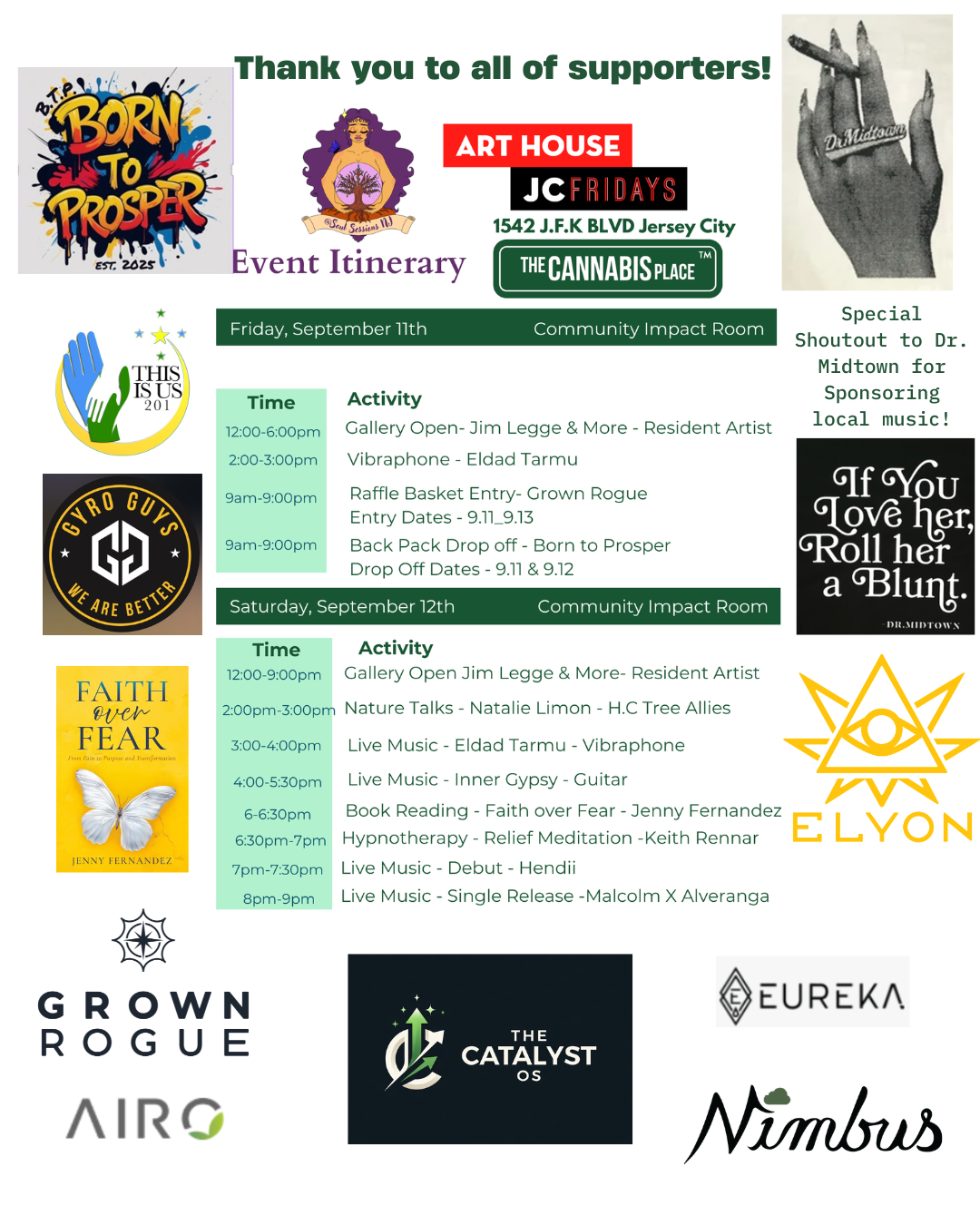 Be Right Here! event itinerary